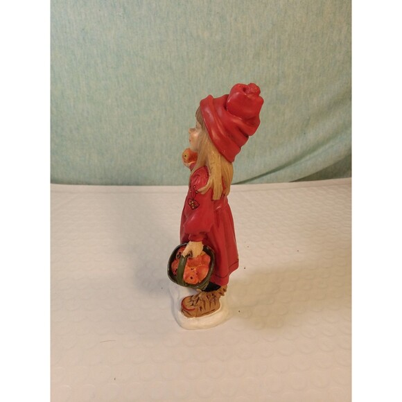 Vtg Norway Candy Design Girl  Figurine Basket of Apples 10” Carl Larsson - Picture 2 of 5